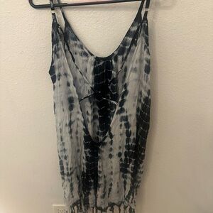 Monochrome Tie-Dye Mini Dress